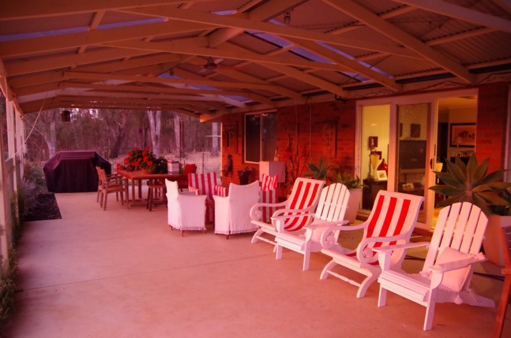 senset on the patio